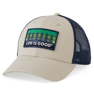 NWT Life is Good Tree Patch Hard Mesh Back Cap